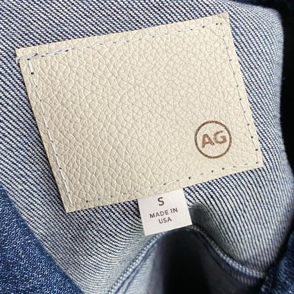 AG Adriano Goldschmied Womens Small Trucker Jean Jacket Blue Denim Western NEW - Picture 3 of 14